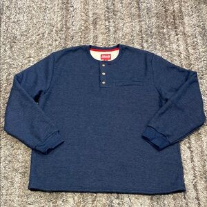 NWT Coleman Long-Sleeve Sherpa Lined Waffle Henley Shirts sz XXL navy